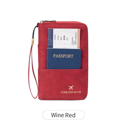 RFID Passport Holder Travel Wallet – Large Capacity PU Leather