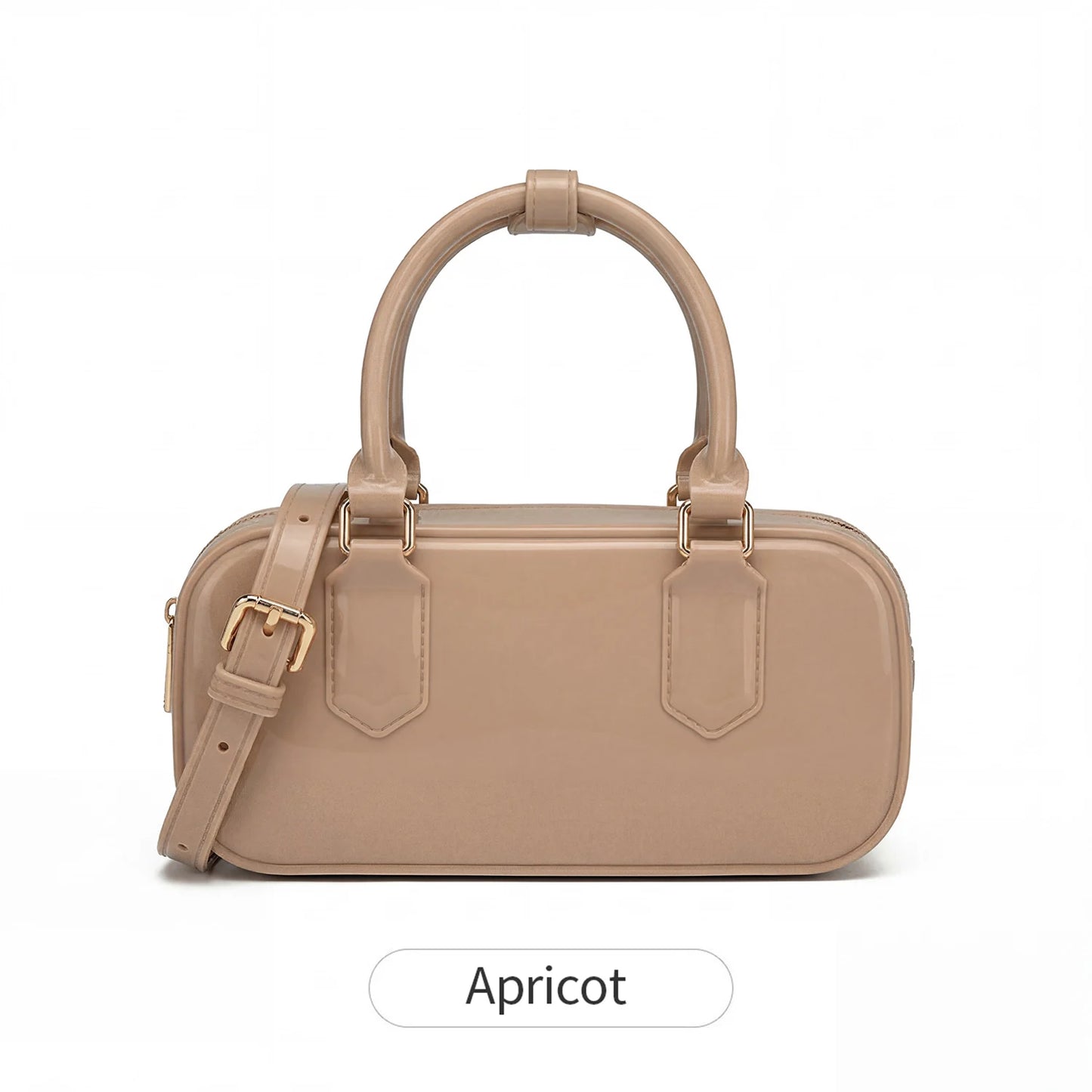 Mini PVC Crossbody Bag for Women – Cute Solid Color Shoulder Bag with Detachable Strap