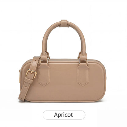 Mini PVC Crossbody Bag for Women – Cute Solid Color Shoulder Bag with Detachable Strap