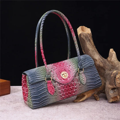 Crocodile Pattern PU Leather Shoulder Handbag for Women