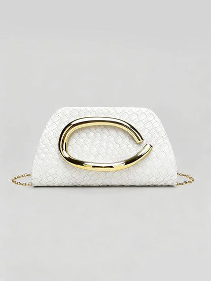 Women's Luxury Evening Clutch Bag – Chain Shoulder Crossbody with Gold Clasp
