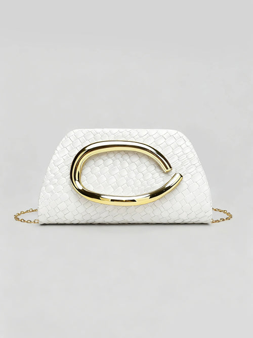 Women's Luxury Evening Clutch Bag – Chain Shoulder Crossbody with Gold Clasp