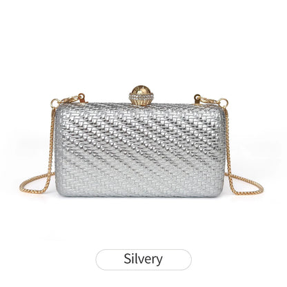 Sparkling Diamond Clasp Evening Clutch Bag