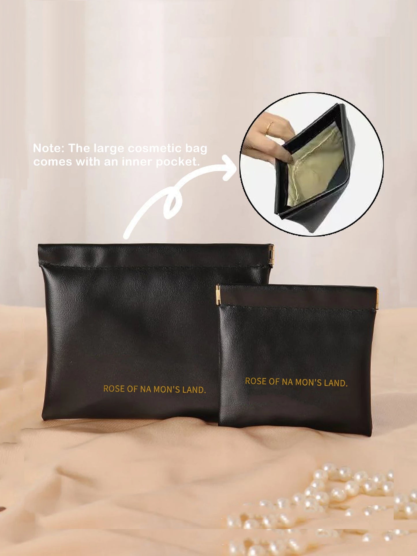 Snap-Close Cosmetic Bag – Portable Makeup & Toiletry Pouch
