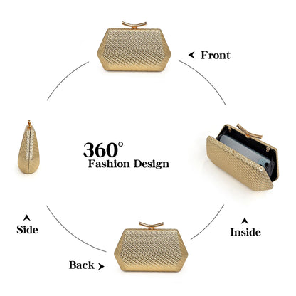 Woven Diamond Evening Bag for Women – Luxury Clutch Purse