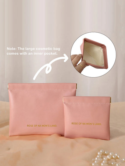 Snap-Close Cosmetic Bag – Portable Makeup & Toiletry Pouch