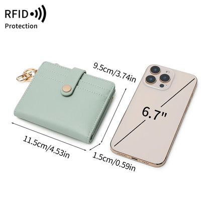 RFID Blocking Slim Bifold Card Wallet with Keychain – Women