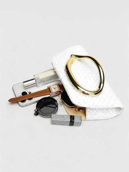 Women's Luxury Evening Clutch Bag – Chain Shoulder Crossbody with Gold Clasp