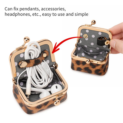 Leopard Print Mini Jewelry Box & Coin Purse for Women