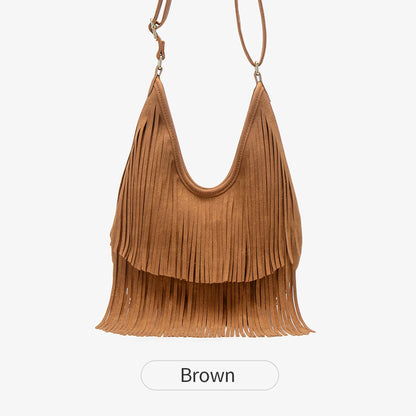 Fringe Crossbody Bag – Women's Boho Tassel Shoulder Tote