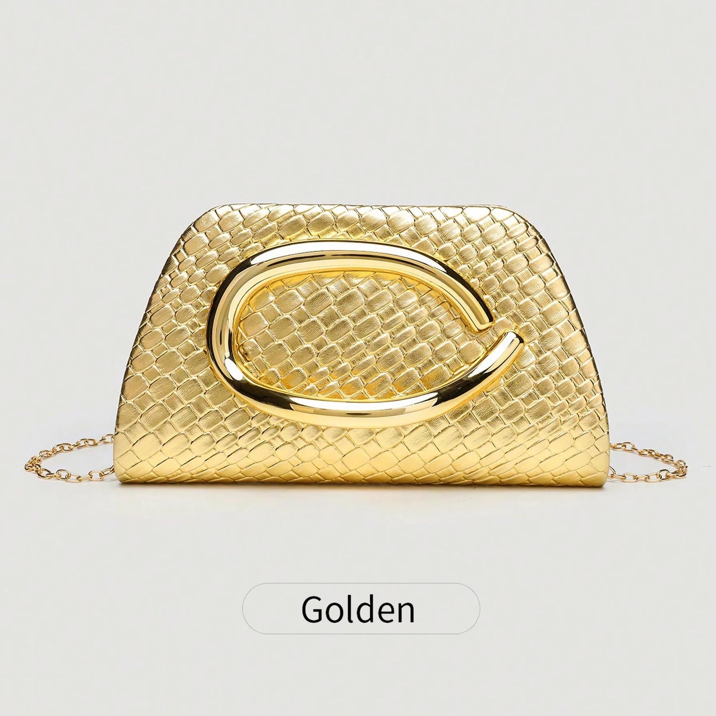 Women's Luxury Evening Clutch Bag – Chain Shoulder Crossbody with Gold Clasp