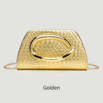 Women's Luxury Evening Clutch Bag – Chain Shoulder Crossbody with Gold Clasp