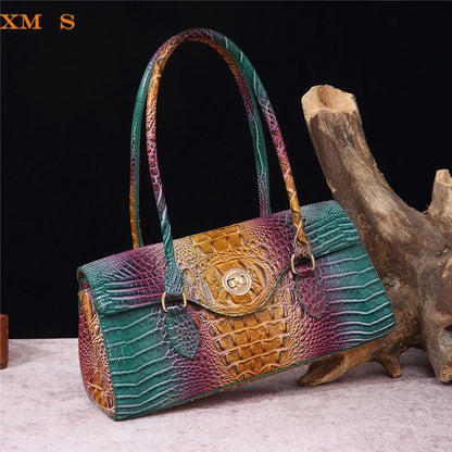 Crocodile Pattern PU Leather Shoulder Handbag for Women