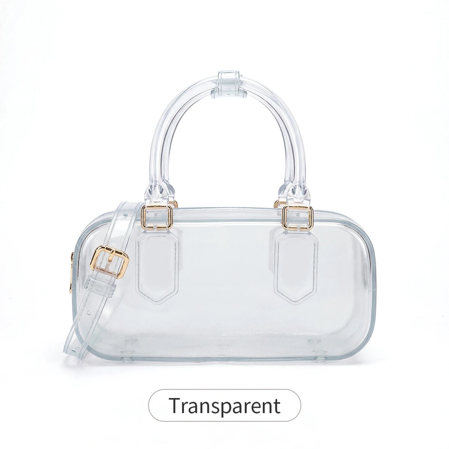 Mini PVC Crossbody Bag for Women – Cute Solid Color Shoulder Bag with Detachable Strap