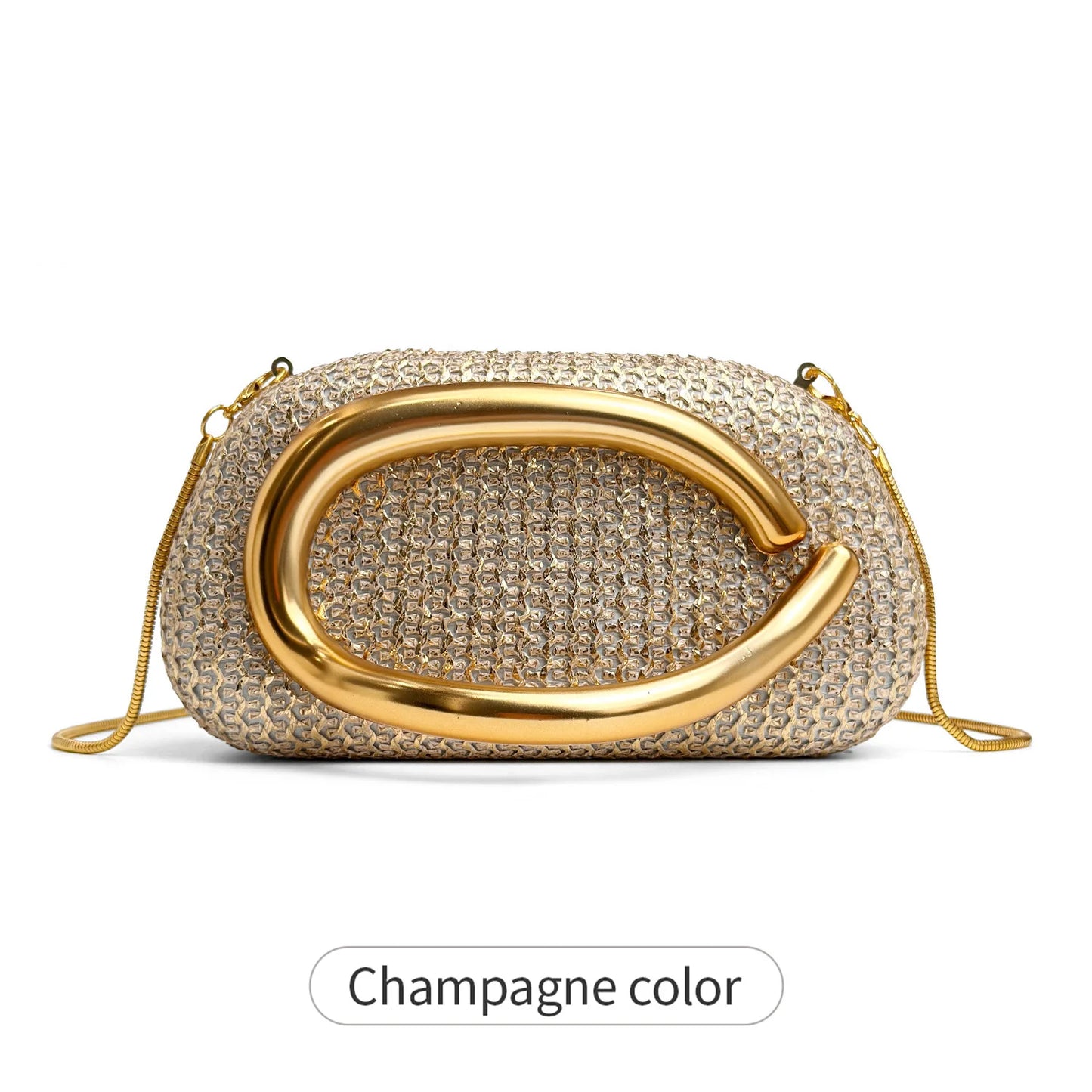Crystal Evening Bag – Women's Sparkling Diamond Clutch with Gold Chain Shoulder Strap