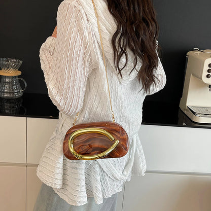 Acrylic Metal Handle Evening Bag – Women's Clutch Handbag