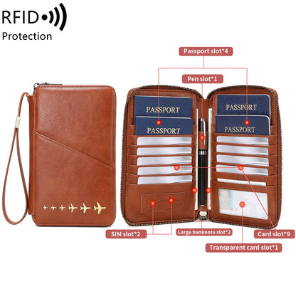 RFID Blocking Family Passport Holder Travel Wallet