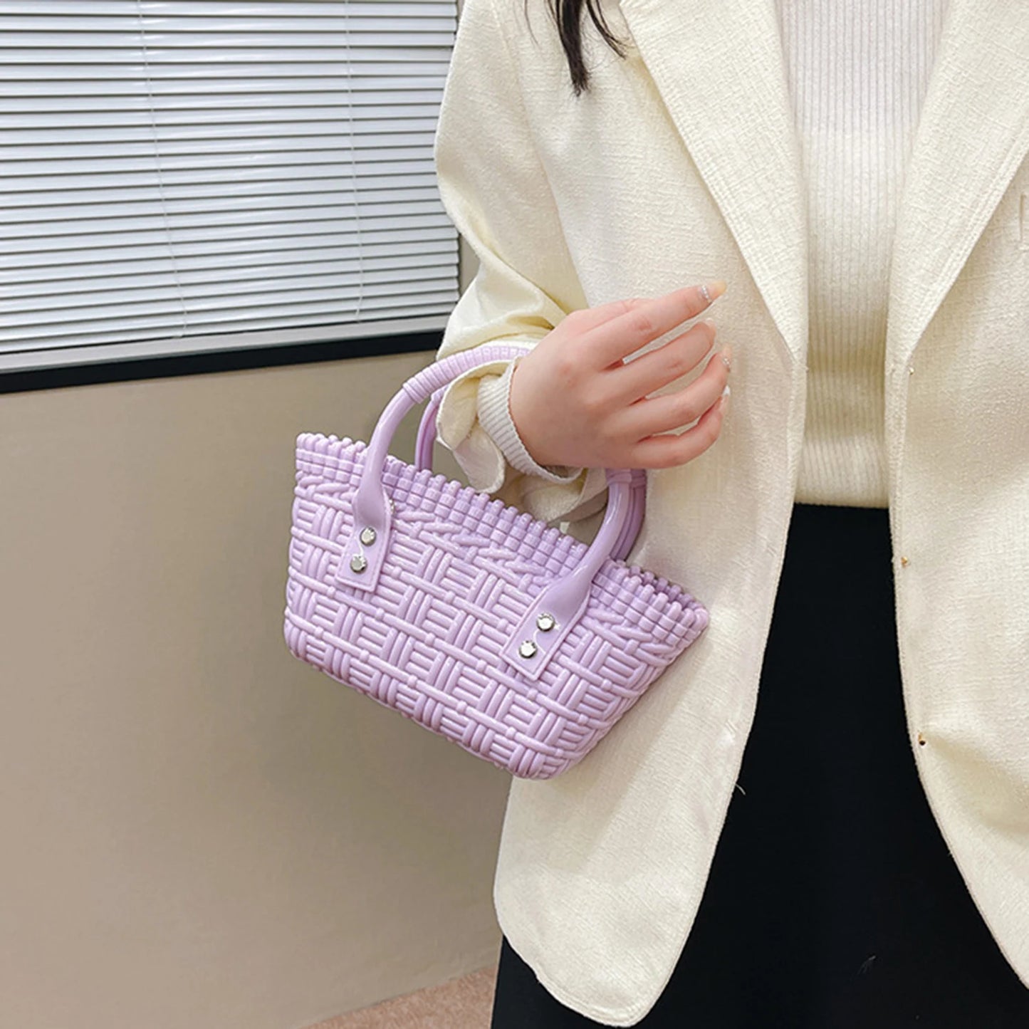 Woven Tote Bag Women's Summer Beach Handbag