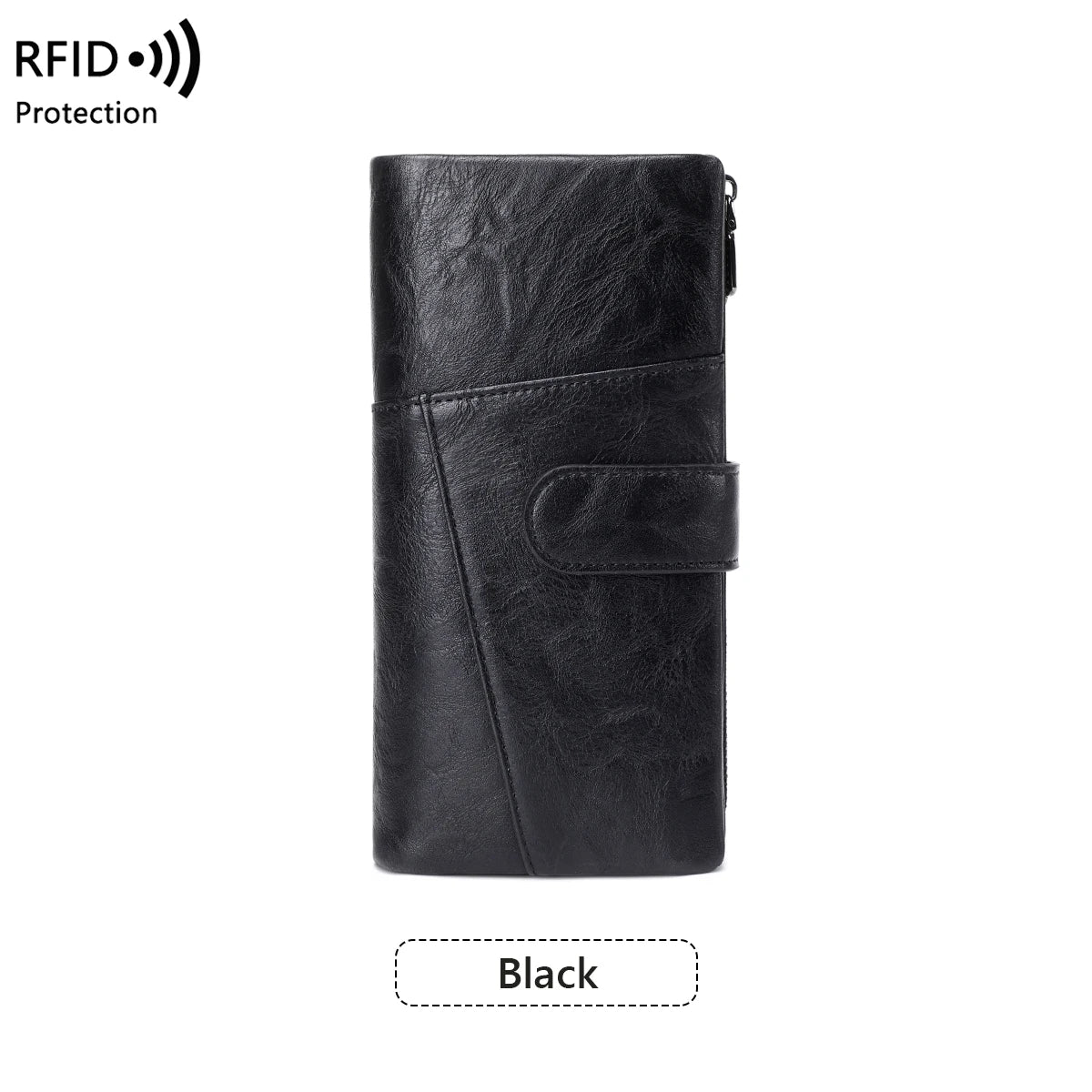 RFID Blocking Women's Long Wallet – Large Capacity Tri-Fold Clutch
