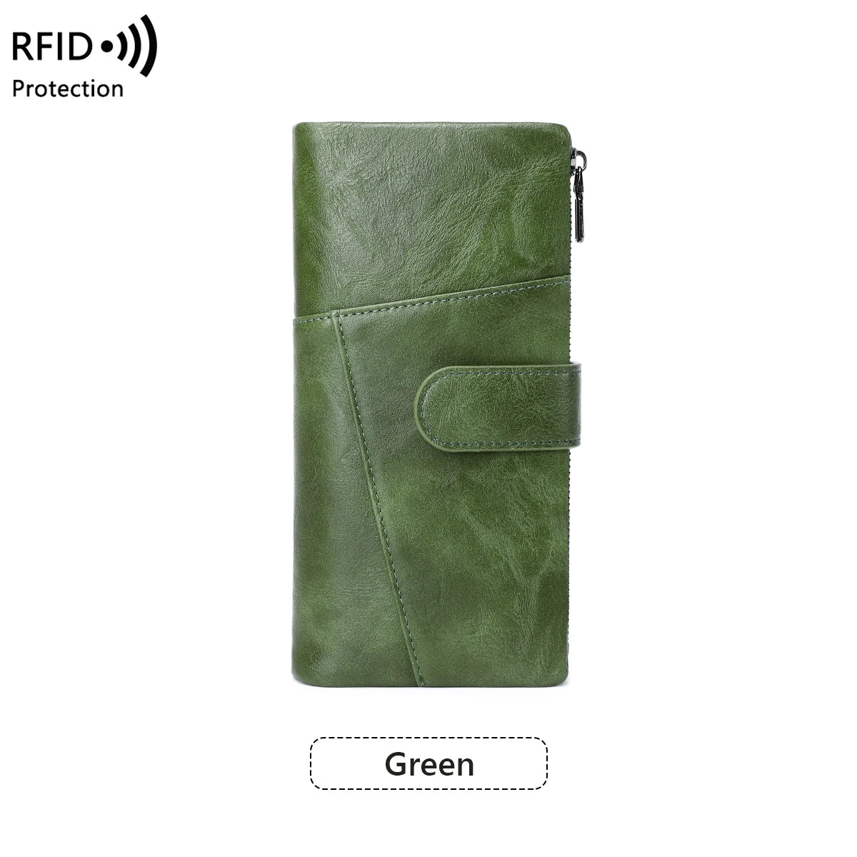 RFID Blocking Women's Long Wallet – Large Capacity Tri-Fold Clutch