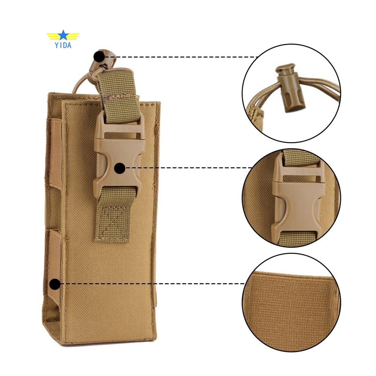 Water Bottle Holder Pouch – Tactical MOLLE Carrier for Hiking