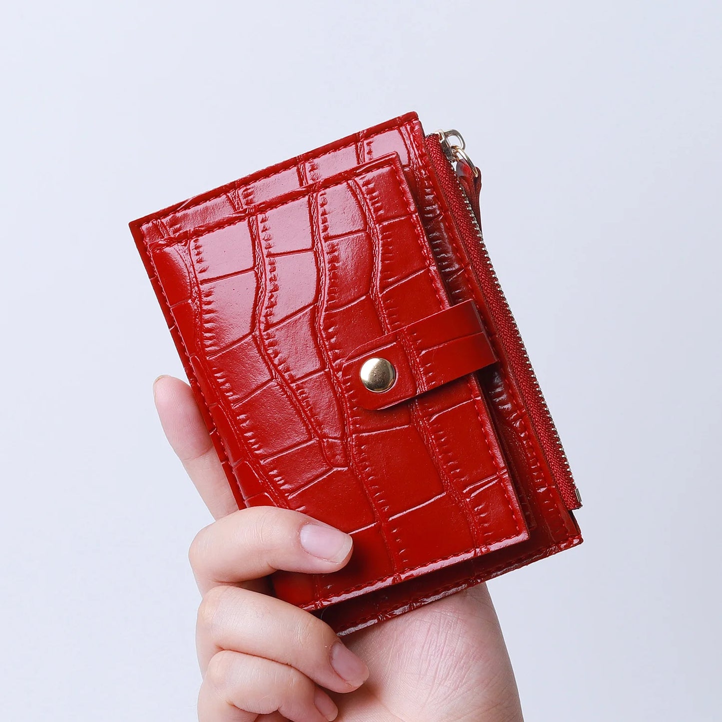 Women's Mini PU Leather Card Holder Wallet with Coin Purse
