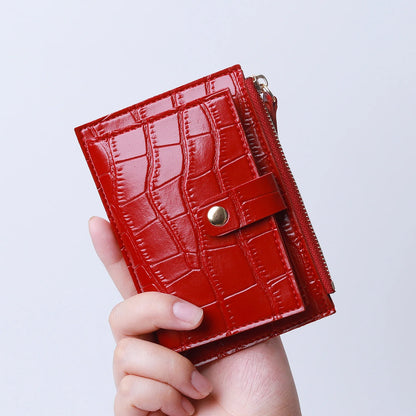 Women's Mini PU Leather Card Holder Wallet with Coin Purse