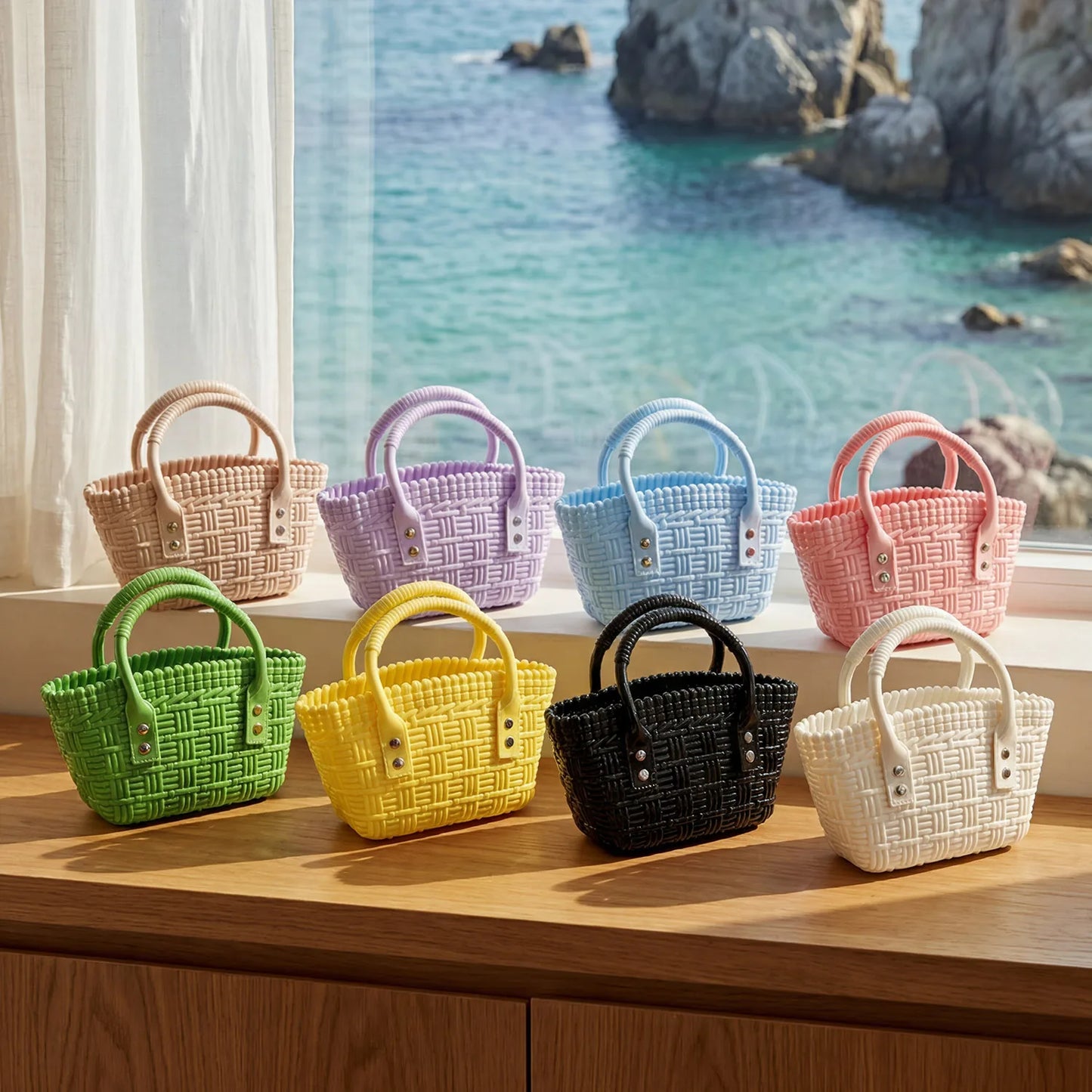 Woven Tote Bag Women's Summer Beach Handbag