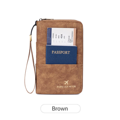 RFID Passport Holder Travel Wallet – Large Capacity PU Leather