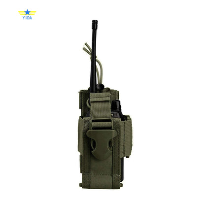 Tactical MOLLE Radio Holster Pouch – Adjustable Nylon Walkie Talkie Holder