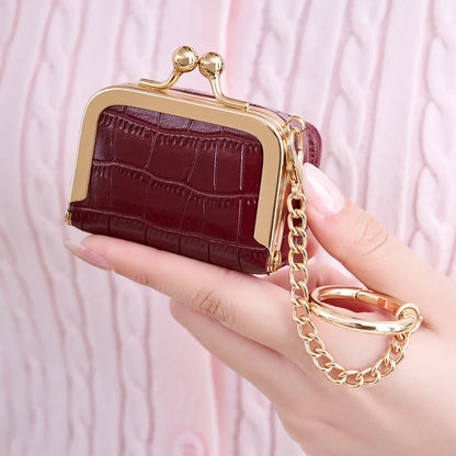 Crocodile Pattern Mini Jewelry Box Bag with Gold Chain