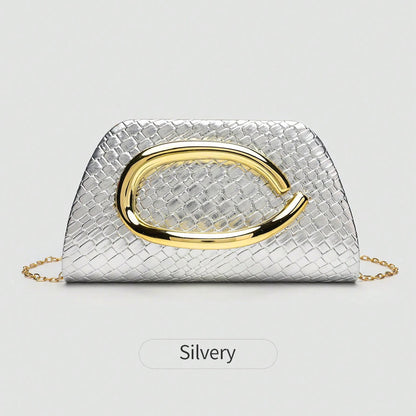 Women's Luxury Evening Clutch Bag – Chain Shoulder Crossbody with Gold Clasp