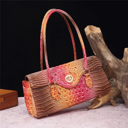 Crocodile Pattern PU Leather Shoulder Handbag for Women