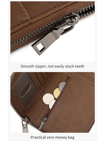 RFID Blocking Passport Wallet – Zipper Travel Document & Card Holder for Men & Women