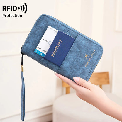 RFID Passport Holder Travel Wallet – Large Capacity PU Leather
