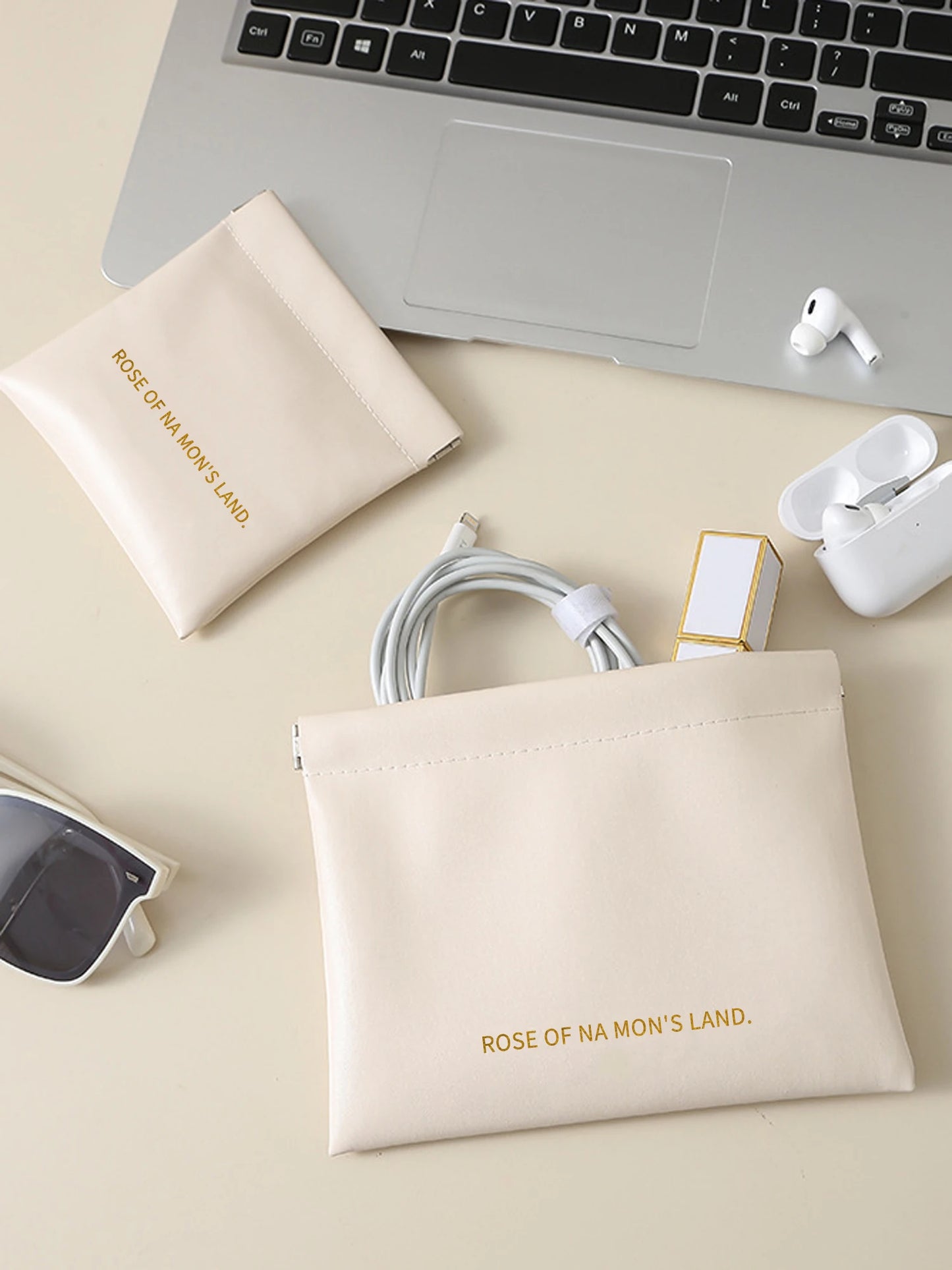 Snap-Close Cosmetic Bag – Portable Makeup & Toiletry Pouch