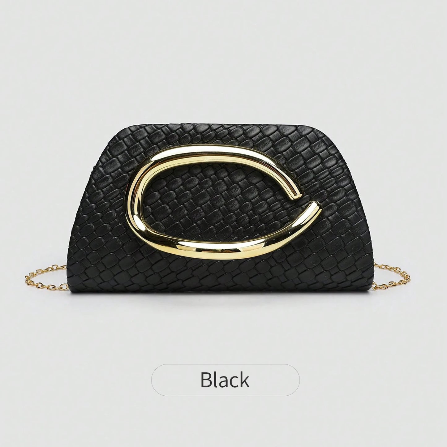 Women's Luxury Evening Clutch Bag – Chain Shoulder Crossbody with Gold Clasp