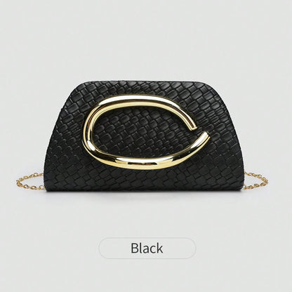 Women's Luxury Evening Clutch Bag – Chain Shoulder Crossbody with Gold Clasp
