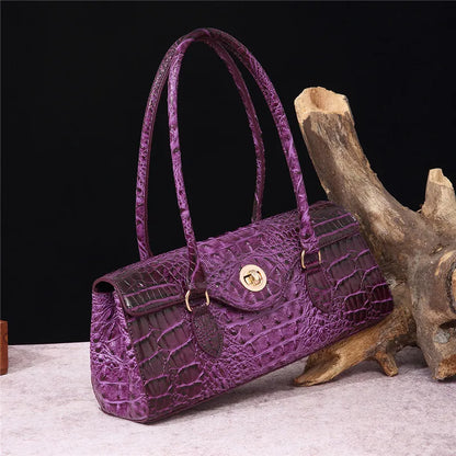 Crocodile Pattern PU Leather Shoulder Handbag for Women
