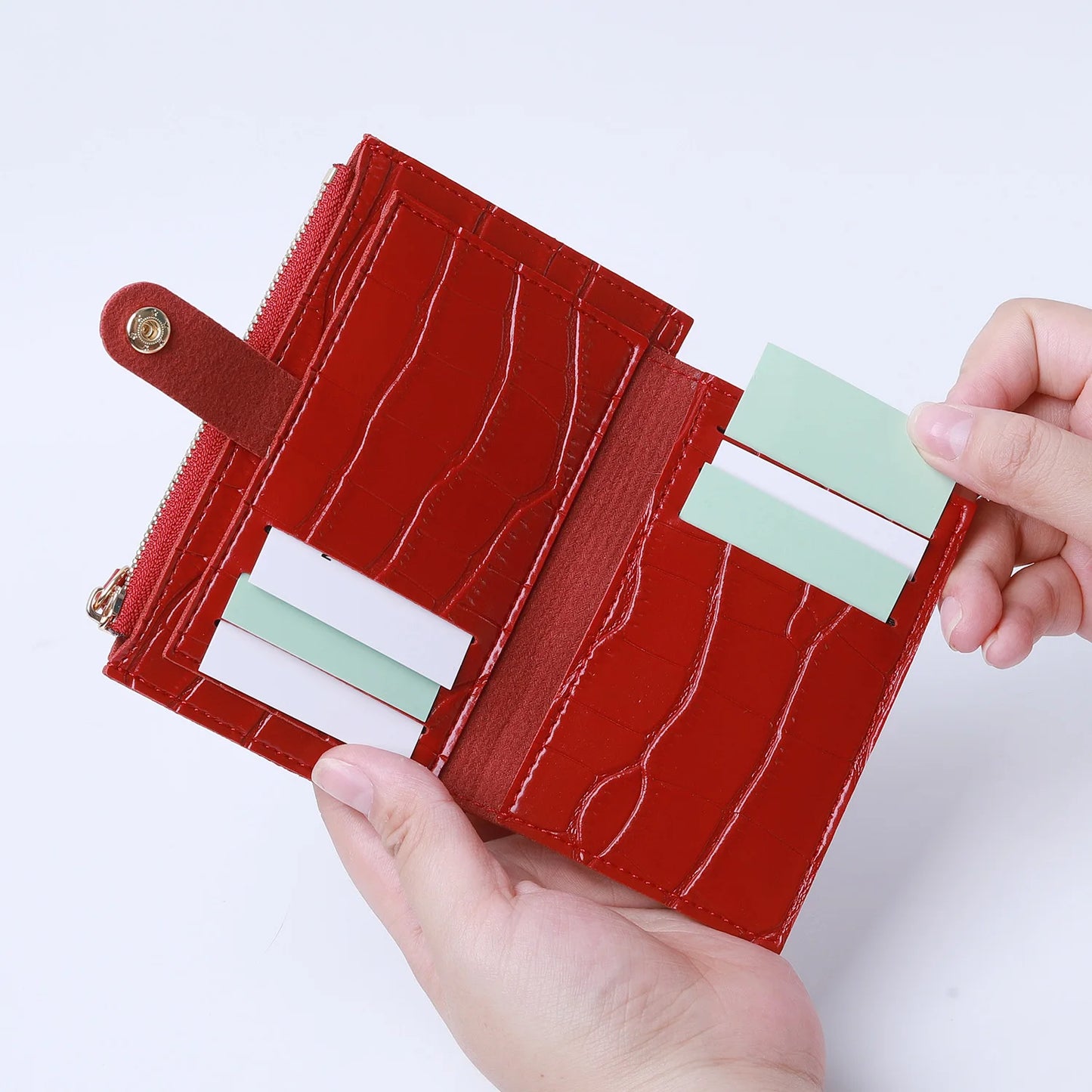 Women's Mini PU Leather Card Holder Wallet with Coin Purse