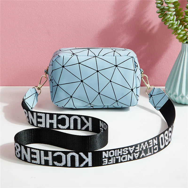 Geometric Crossbody Bag – Women's PU Leather Small Shoulder Purse