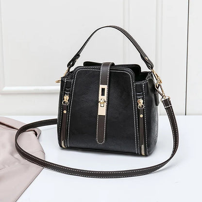 PU Leather Bucket Bag for Women – Small Crossbody Shoulder Handbag