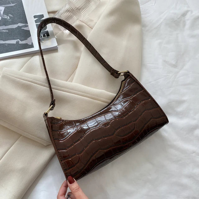 Crocodile Pattern PU Leather Shoulder Bag for Women