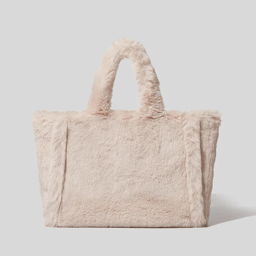 Large Tote Bag Luxury Faux Fur Women Handbags Designer Lady Hand Bags Fluffy Soft Plush Shopper Warm