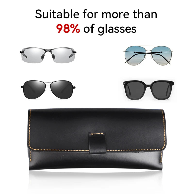 Genuine Leather Glasses Case – Handmade Sunglasses & Eyeglasses Holder