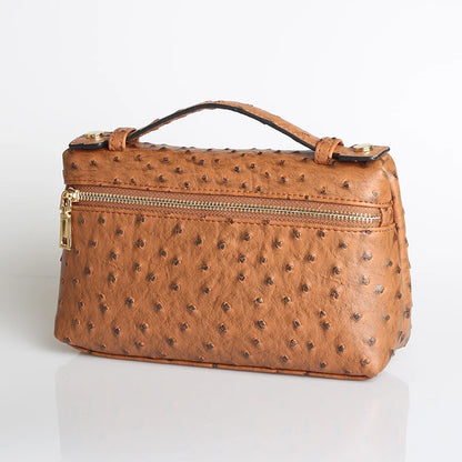 Exotic Embossed Leather Makeup Clutch Bag – Luxury Women's Handbag