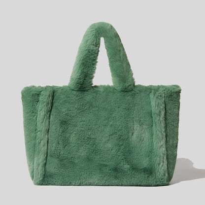 Large Tote Bag Luxury Faux Fur Women Handbags Designer Lady Hand Bags Fluffy Soft Plush Shopper Warm