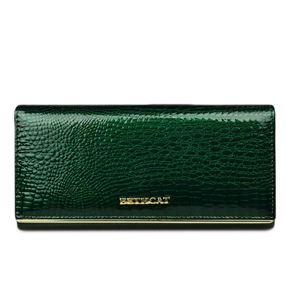 Genuine Leather Alligator Pattern Women's Long Wallet – BETHCAT