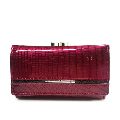 Genuine Leather Crocodile Pattern Clutch Wallet for Women