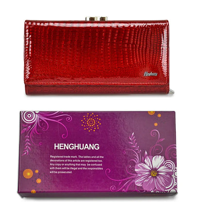 Alligator Embossed Genuine Leather Women's Long Wallet